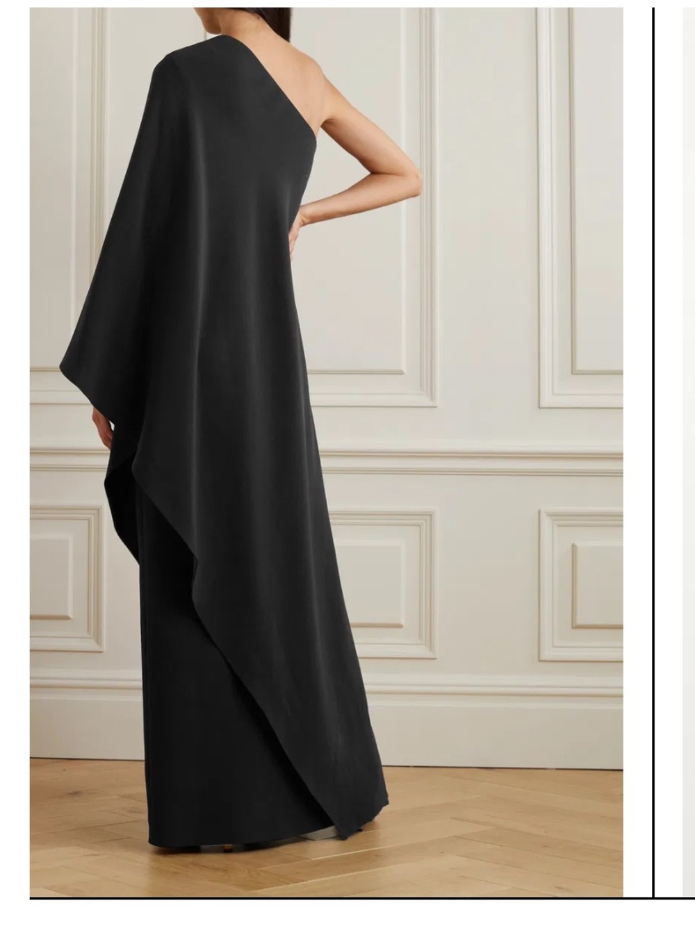 The Row NEW Rare Sparrow Silk One-Shoulder Black Draped Maxi Dress Size 10 - Picture 2 of 15